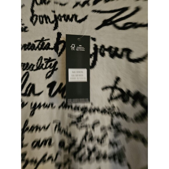 NWT Karl Lagerfeld Paris Women's Soft White All Over Logo Pullover Sweater XS - Picture 2 of 7